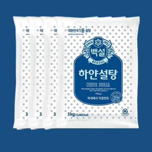 백설 설탕 하얀 과일청 담금주 요리용 백설탕 대용량 3kg, 4봉지