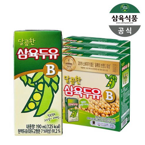 삼육 삼육두유 달콤한 B, 190ml, 48개