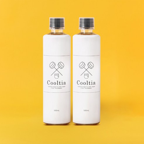   [공식] 쿨티아 가글 대용량 입냄새 제거제 프로폴리스 구취 구강 청결제 500ml, 2개