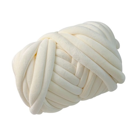자이언트얀 벨벳라인 빅얀 2.5cm 1kg 뜨개실 점보얀 망고실 가방만들기, 1개, 크림화이트
