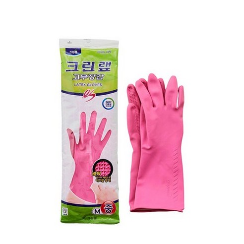 크린랲 es 고무장갑, 중(M), 40개, 핑크