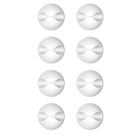 노 브랜드 데스크탑 케이블 정리함 데이터 홀더 와이어 클램프 8개 접착식 랙 클램프 화이트, 하얀색