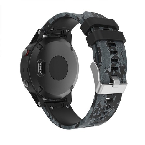 Garmin Forerunner 935 945 Quatix 5 Sapphire 스트랩 가민 QUICKFIT 22mm 방수 실리콘 프린트 위장 손목대 퀵 릴리스 손목 시계줄, #5, Quick Fit 22mm