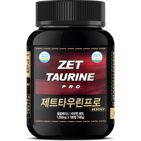 제트리션 제트타우린프로 1000 헬스보충 영양제 180g, 1개, 180정
