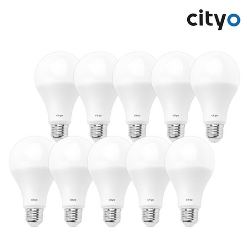 씨티오 LED 화이트 전구 20W, 주광색, 10개