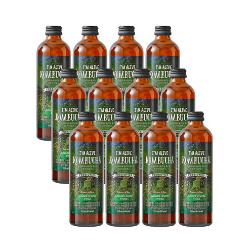 아임얼라이브 유기농 콤부차 315ml, 진저레몬 12병