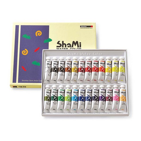샤미 수채화 물감세트, 10ml, 24색