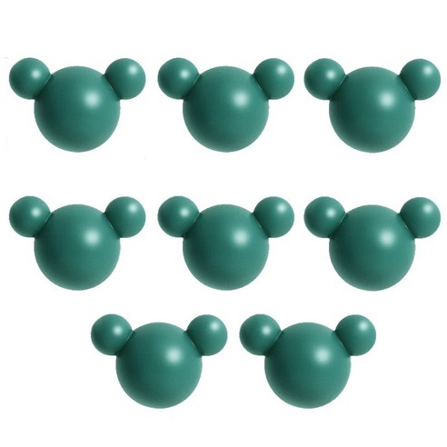 HM 동그리 곰돌이 다용도 접착식 후크 8p, 그린, 8개