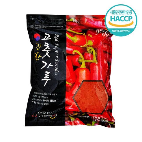 청정식품 23년 HACCP 해썹 국산 햇 태양초 고춧가루 고운 고추가루 1kg, 1개