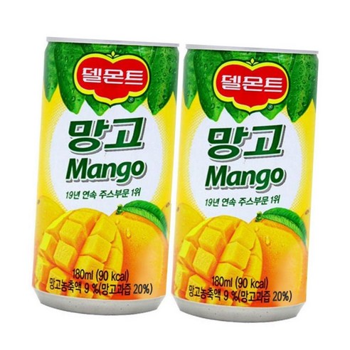 과일주스 롯데칠성음료 델몬트 망고주스 180mlx30캔(45861EA), 30개, 180ml