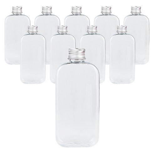 가인글로벌 납작페트300 페트병 + 실버(알루미늄캡) 음료 페트용기, 10개, 300ml