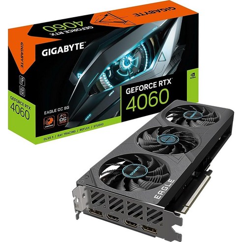 GIGABYTE NVIDIA GeForce RTX 4060 Eagle OC Graphics Card - 8GB GDDR6 128-bit PCI-E 4.0 2505MHz Cor