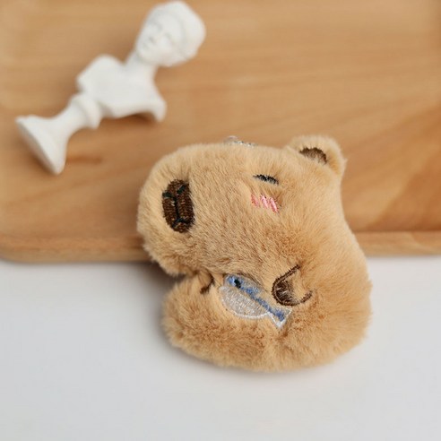 떨샵 큐티뽀짝 카피바라 키링 펜던트 가방 키체인 인형 피규어 볼체인, 물고기카피바라, 1개