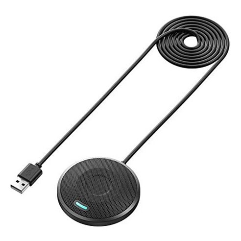 Xzante USB 회의 마이크 플러그 앤 플레이 화상 회의 녹음 Skype 게임 등을 위한 무지향성 콘덴서 PC 마이크, 검은 색