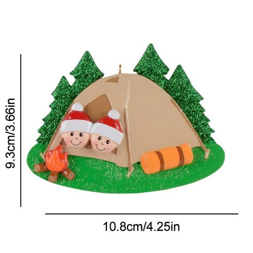 TeeFly 맞춤 가족 크리스마스 트리 장식 수지 펜 던 트 휴일 겨울 선물, 2 Heads / 10.8 * 8.3cm.