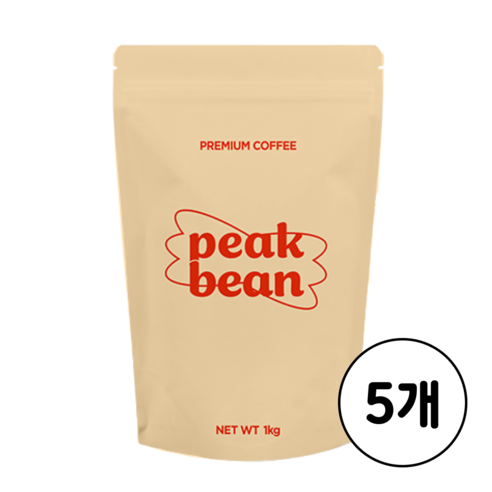 피크빈 고소한 가나 블렌드 커피 원두 홀빈, 5개, 1kg, 홀빈(분쇄안함)