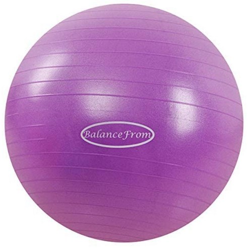 트램폴린 짐볼 BalanceFrom 터짐 방지 및 미끄럼 방지 운동 볼 요가 볼 피트니스.. 정품보장, 18-inch S, Purple