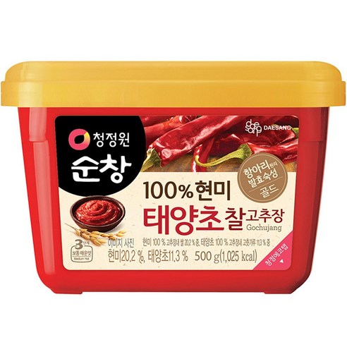   청정원순창 100% 현미 태양초 찰고추장, 500g, 1개