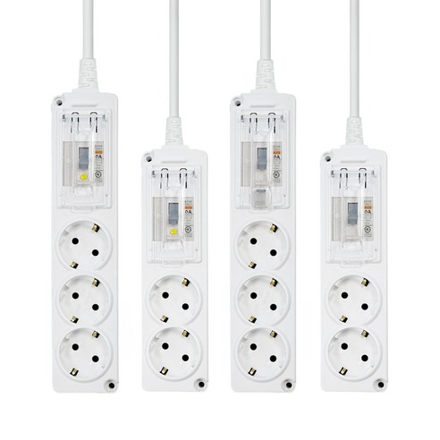 몬스터탭 국산 고용량 멀티탭 4000W 배선/누전차단 2구/3구 화이트, 1개, 화이트 누전(과부하+누전)차단 3구, 5m