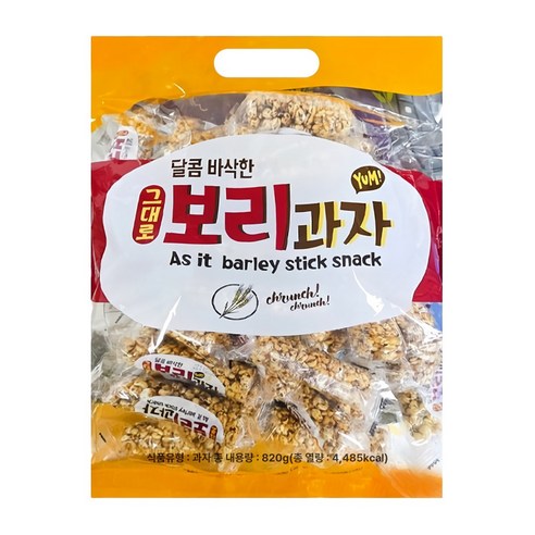 킴스팜팜 달콤 바삭한 그대로 보리과자(820g) 대용량 영양간식, 1개, 820g