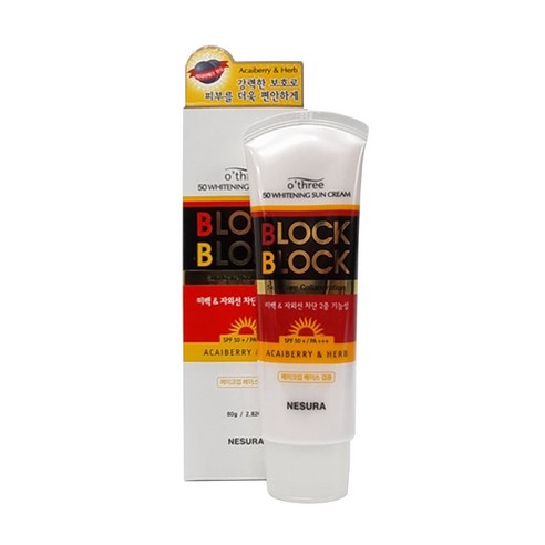 네슈라 오뜨리 블록 앤 블록 50 화이트닝 선크림 SPF50+ PA+++, 80g, 1개