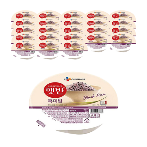 햇반 흑미밥, 210g, 24개