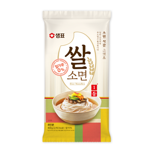 샘표 밀가루를 전혀 사용하지 않은 쌀소면 800g 12개입 BOX 식품 > 가공/즉석식품 면류/라면류 쌀국수, 뉴잭키즈 1