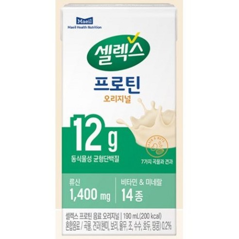 셀렉스 프로틴 음료 오리지널, 190ml, 59개
