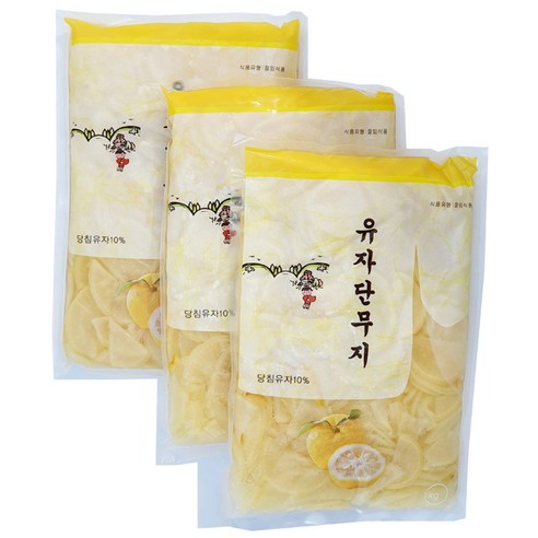 남국 유자단무지 절단 슬라이스 1kg, 10개, 1kg