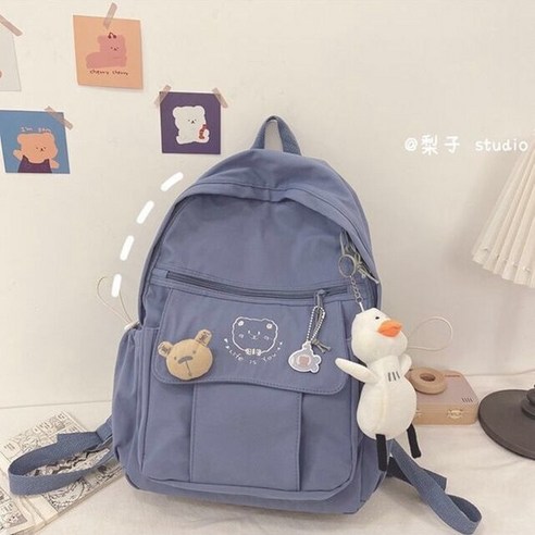 잔스포츠 백팩 여자 학생 가방 여행용백팩 여자를위한 귀여운 캔버스 배낭 가방 학생 여자 방수 멀티 포켓