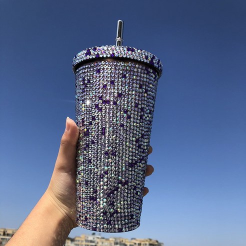 ZZJJC 아이디어 보온병 아이디어 텀블러 아웃도어 보온병, 멜란지퍼플, 500ml