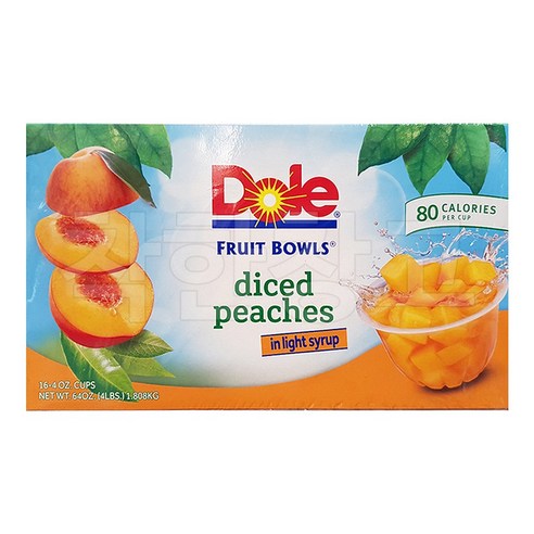 DOLE 돌 다이스 복숭아 과일컵 113g x 16컵 코스트코, 16개, 상세 설명 참조