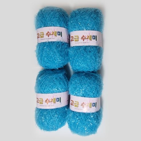 울클럽 별꽃수세미 만들기 DIY 고급수세미실 80g 4볼세트 (총 320g), 189아쿠아블루, 1개