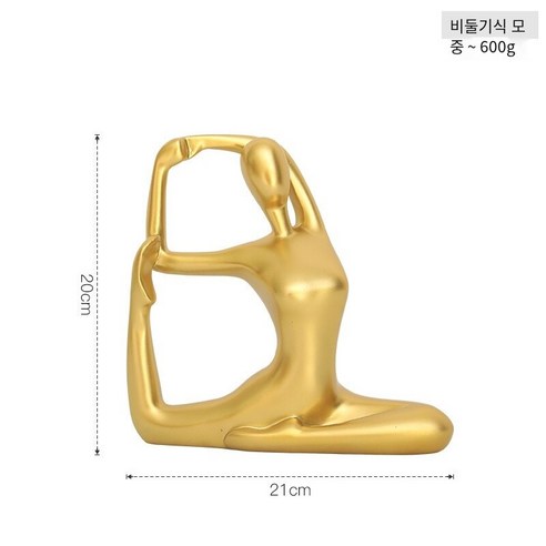 현대 미니멀리스트 그림 조각 장식 크리 에이 티브 독서 소프트 장식 거실 연구 데스크탑 모델 룸, 골든요가소녀비둘기스타일, 하나
