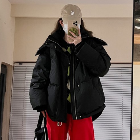 WASSUP 여성 후드 패딩 겨울 루즈핏 숏 패딩 경량패딩 겨울잠바