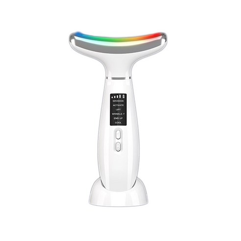 6in1 냉찜질 EMS 목주름 마사지기 LED 무선 가정용 피부마사지기, M06, M06