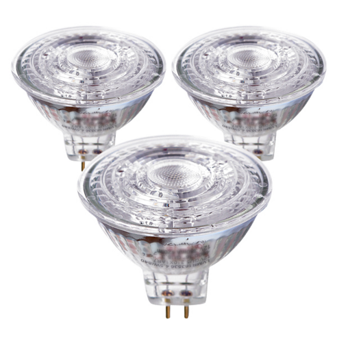 오스람 LED 할로겐 전구 램프 4.5W MR16, 주백색, 3개