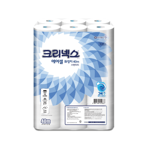크리넥스 에어셀 화장지 스탠다드 40m, 24롤, 1팩