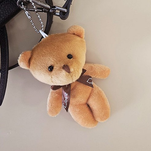 NELP 러브 베어 키링 인형고리, 브라운, 1개