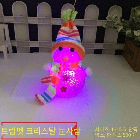 caoying크리스마스 애플 크리스마스 트리 빛나는 크리스마스 이브 다채로운 크리스탈 애플 선물 과일 램프, 다채로운색상변경크리스탈눈사람, [1]