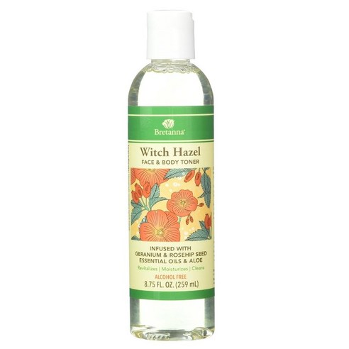 브레타나 위치 헤이즐 페이스 & 바디 토너 제라늄 로즈 힙 시드&알로에, 259ml, 1개