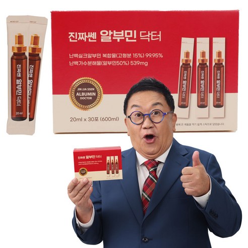 이용식 진짜쎈 알부민 닥터 스틱 난백 실크 펩타이드 액상 단백질 고함량, 30개, 20g
