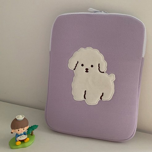 연이랜드 흰둥이 멍뭉 노트북가방 태블릿 파우치