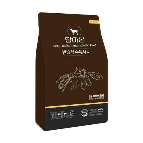 담아본 전연령 강아지 반습식 수제 소프트사료 동애등에곤충, 닭, 900g, 1개