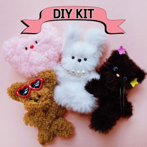 솜인형 만들기 인형 DIY 키트 생일곰, C 오렌지색 곰 옷만 솜인형키트 13 마니랜드 얼티밋 모루 인형 만들기 (5개 키트) / DIY 뽀글이 털 인형 키링 만들기 공예재료, 1개