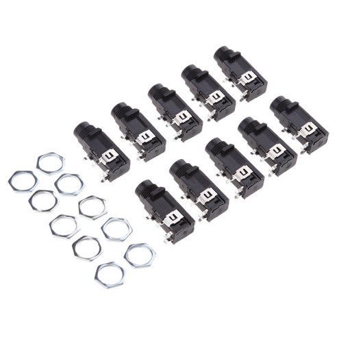 10x 6.35mm 1/4 4Pin 암 오디오 스테레오 전화 헤드폰 소켓 커넥터, 설명, 설명, 플라스틱