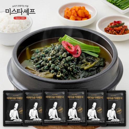 미스타셰프 아욱다슬기해장국 500g 6팩, 500g, 6개 - 즉석찌개/탕 | 쿠팡