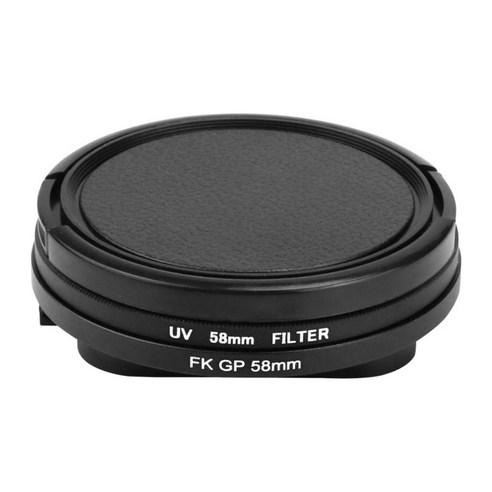 58mm UV 필터 (렌즈 커버 포함) + 어댑터 링 Fo ​​Gopro Hero 5 방수 케이스, 블랙, PC