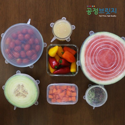 음식 신선도 유지와 편리한 주방 저장을 위한 티첸 실리콘 덮개 밀폐뚜껑 6종 세트