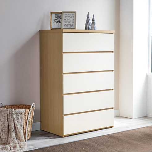 공간에 온기를 불어넣는, 데코라인 데니 5단 서랍장 메이플 데코라인서랍장